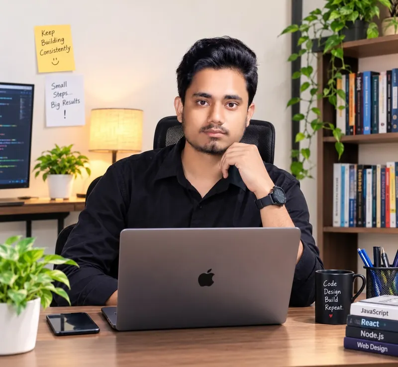 Vishal Sarkar at his development workspace